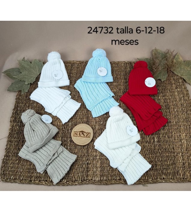 CONJUNTO DE  GORRO BEBÉ
