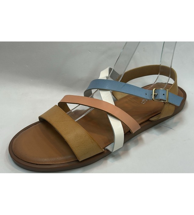 SANDALIA PLANA  TIRAS COLORES