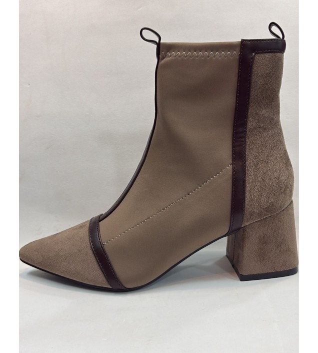 BOTIN ELASTICO NEGRO / BEIGE