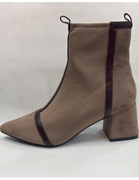 BOTIN ELASTICO NEGRO / BEIGE