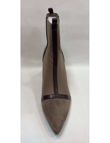 BOTIN ELASTICO NEGRO / BEIGE