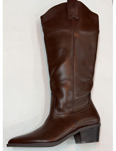 BOTA ALTA MARRON CHOCOLATE CON CREMALLERA