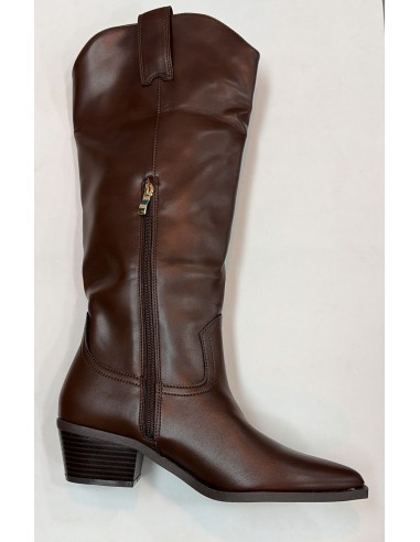 BOTA ALTA MARRON CHOCOLATE CON CREMALLERA