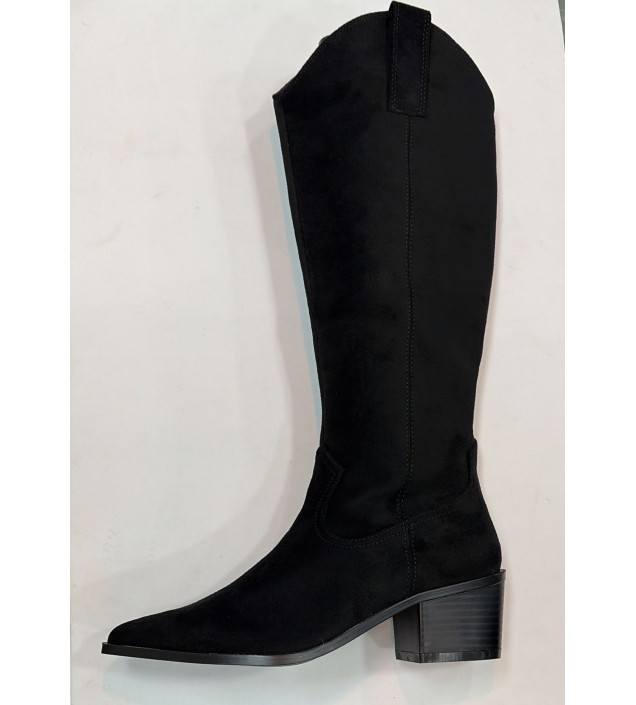 BOTA ALTA NEGRA CREMALLERA LATERAL