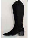 BOTA ALTA NEGRA CREMALLERA LATERAL