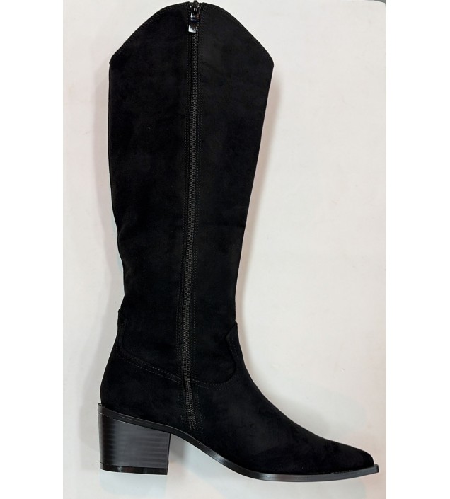 BOTA ALTA NEGRA CREMALLERA LATERAL 2