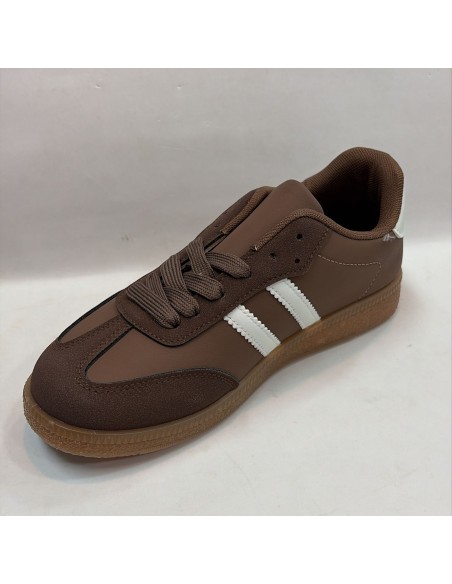 ZAPATILLAS RAYAS MARRÓN/BLANCA