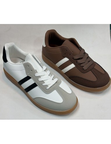 ZAPATILLAS RAYAS MARRÓN/BLANCA