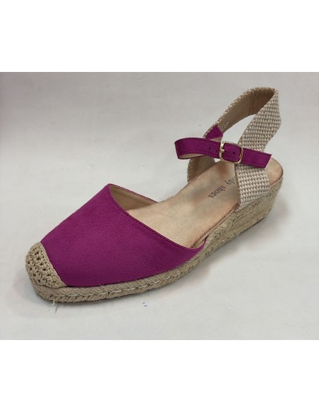 SANDALIA ESPARTO LILA / FUCSIA