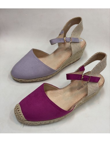 SANDALIA ESPARTO LILA / FUCSIA