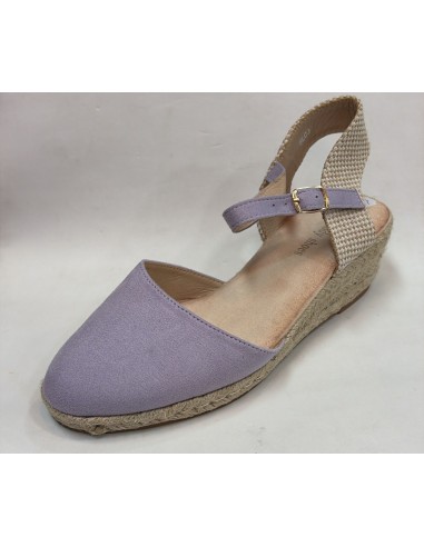 SANDALIA ESPARTO LILA / FUCSIA