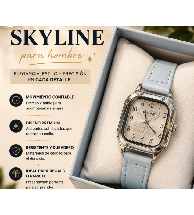 RELOJ AZUL CIELO ACERO