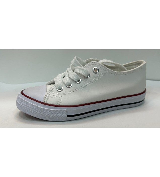 ZAPATILLAS BLANCAS TIPO CONVERS POLIPIEL 2
