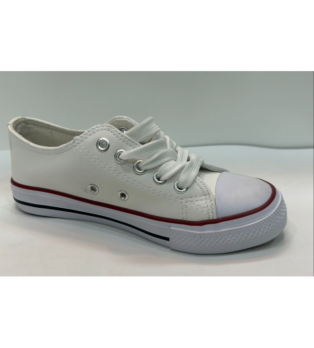 ZAPATILLAS BLANCAS TIPO CONVERS POLIPIEL 2
