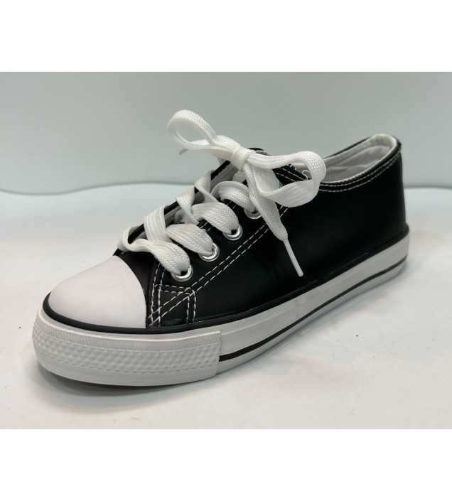 ZAPATILLA NEGRA TIPO CONVERS POLIPIEL