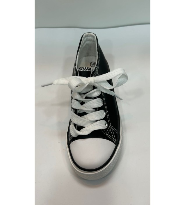 ZAPATILLA NEGRA TIPO CONVERS POLIPIEL 2